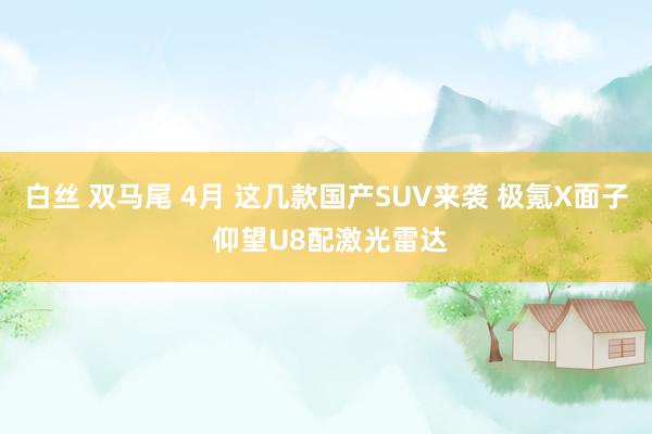 白丝 双马尾 4月 这几款国产SUV来袭 极氪X面子 仰望U8配激光雷达