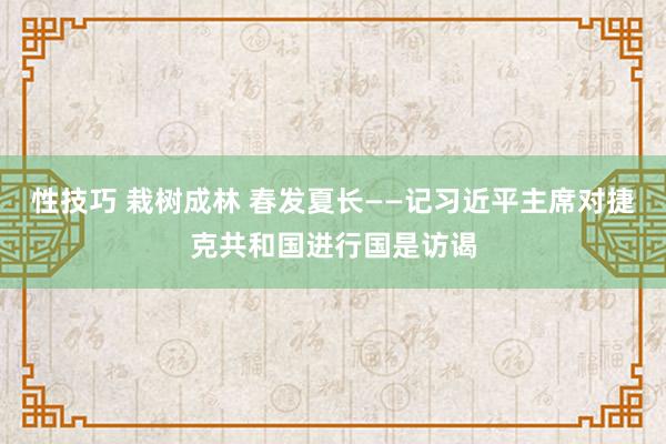 性技巧 栽树成林 春发夏长——记习近平主席对捷克共和国进行国是访谒